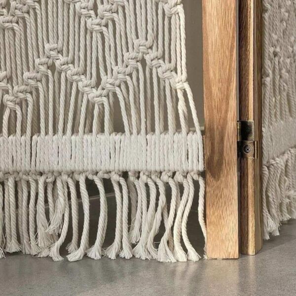 بارتشن خشب طبيعي وخيوط - بوهيمي