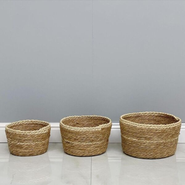 طقم سلال قش 3 قطع مرماو