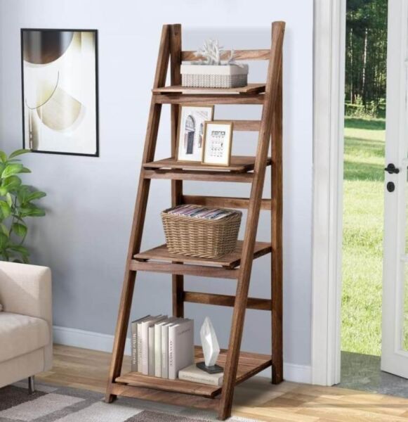 وحدة رفوف خشب ماريتا - بني