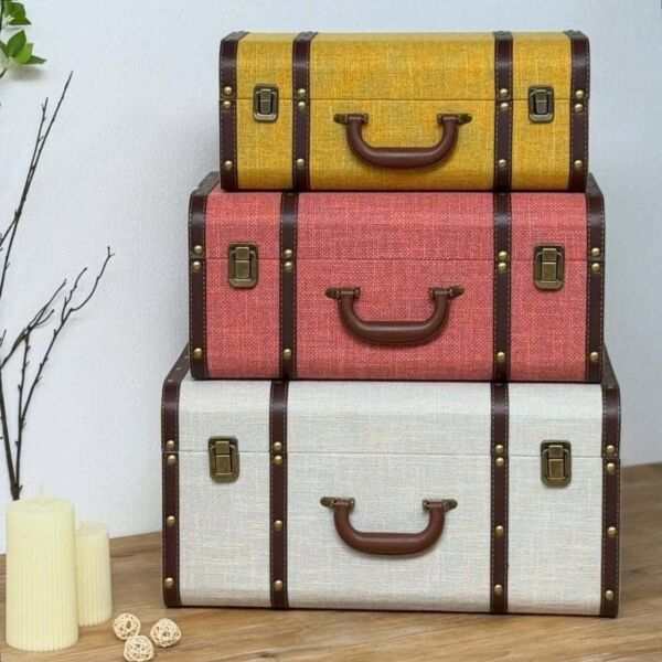 طقم صناديق جلد 3 قطع لورا