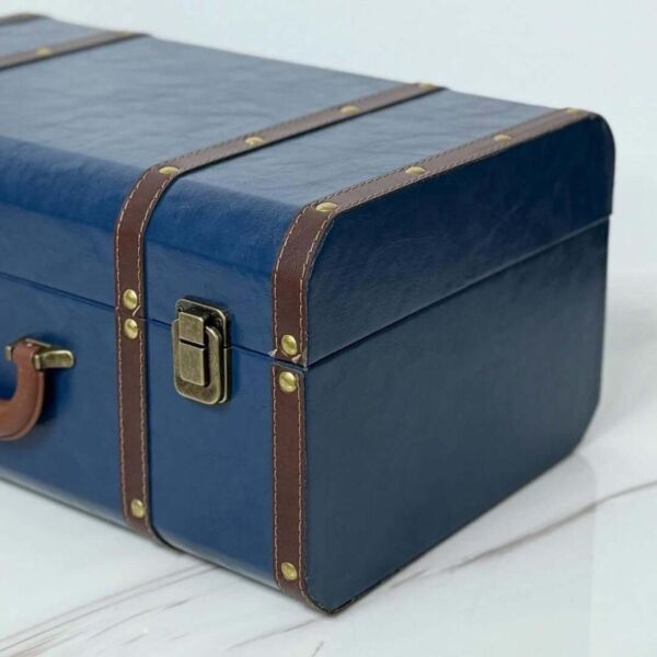 صندوق تخزين جلد ليتو - ازرق