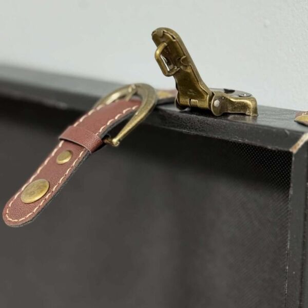 صندوق تخزين جلد قطعتين سيمبل - اسود