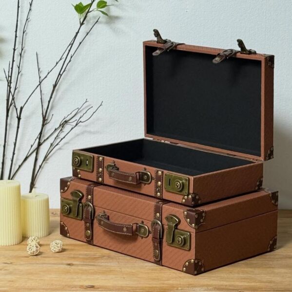 صندوق تخزين جلد قطعتين ليتو