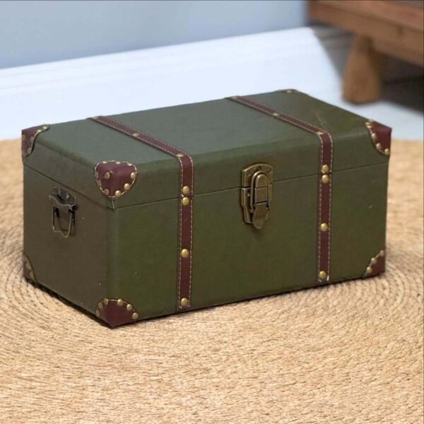 صندوق جلد 3 قطع فينتيج - اخضر