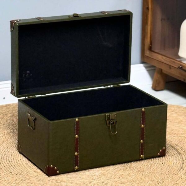 صندوق جلد 3 قطع فينتيج - اخضر