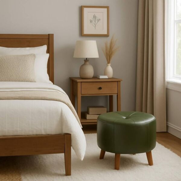 مقعد ومسند جلد مينورا - اخضر