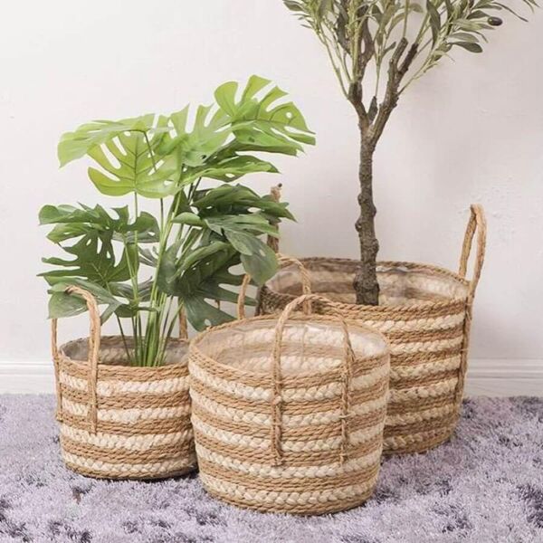 طقم سلال خوص بوهيمي 3 قطع