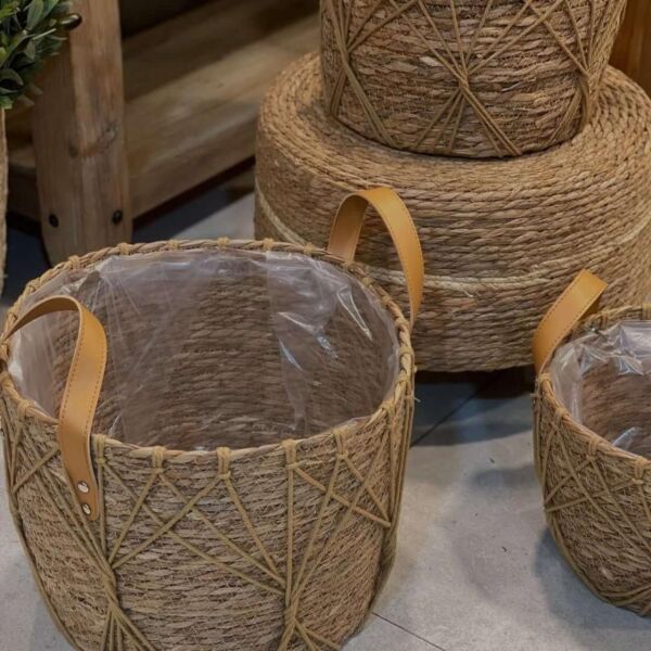 طقم سلال خوص بوهيمي 3 قطع ميغان