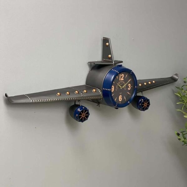 ساعة جدارية فينتا شكل طيارة