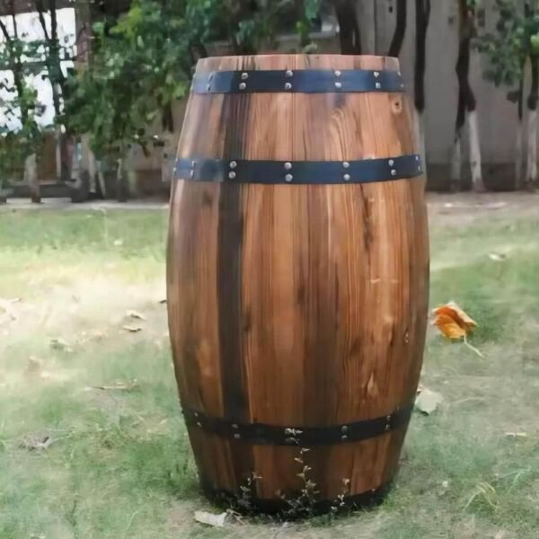 ديكور برميل خشب ريفي صغير