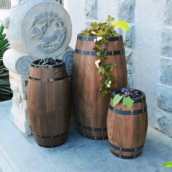 ديكور برميل خشب ريفي وسط