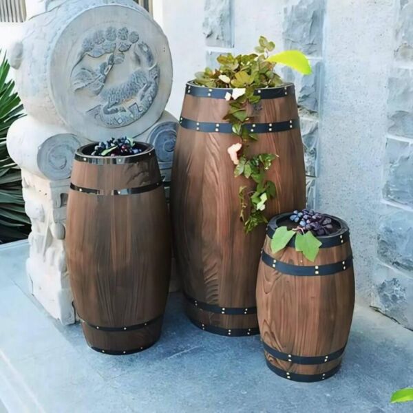 ديكور برميل خشب ريفي كبير
