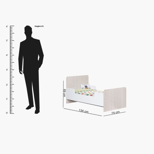 سرير للأطفال فردي من فانيلا - 70x130 سم