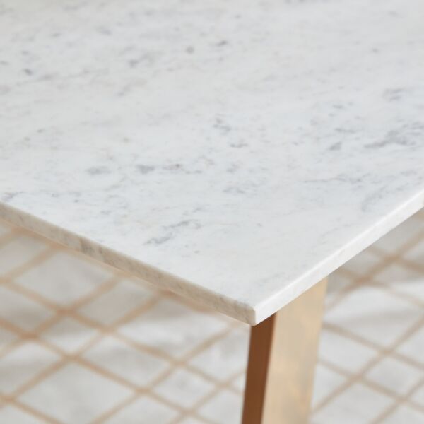 طاولة طعام 6 مقاعد بسطح رخام من سيلفرادو