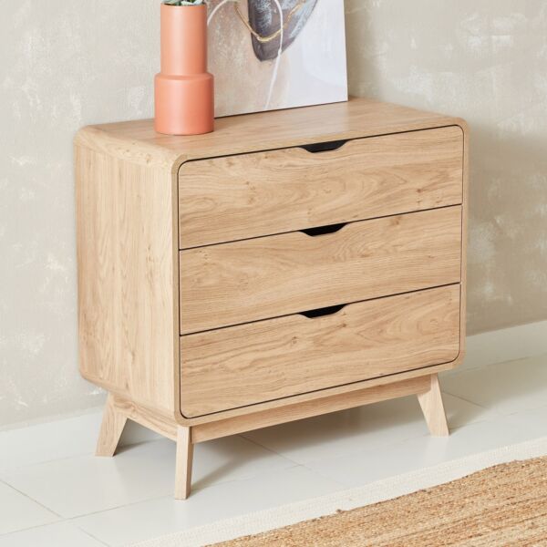 طاولة تزيين صغيرة 3 أدراج دون مرآة - نورديكا