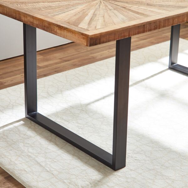 طاولة طعام 6 مقاعد من الخشب الصلب من فلوريا