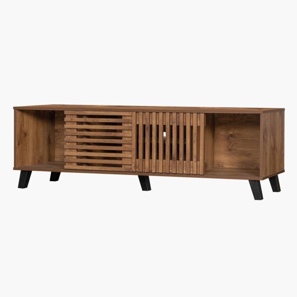 طاولة تلفزيون ببابين انزلاقيين لأجهزة تلفاز حتى 70 بوصة من تورتيلا