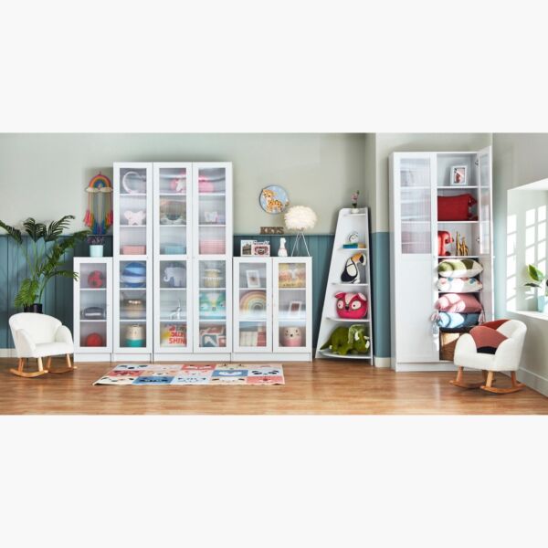 وحدة تخزين - خزانة كتب متعددة الاستخدامات بـ 6 مستويات وبابين أكريليك من فرانكفورت