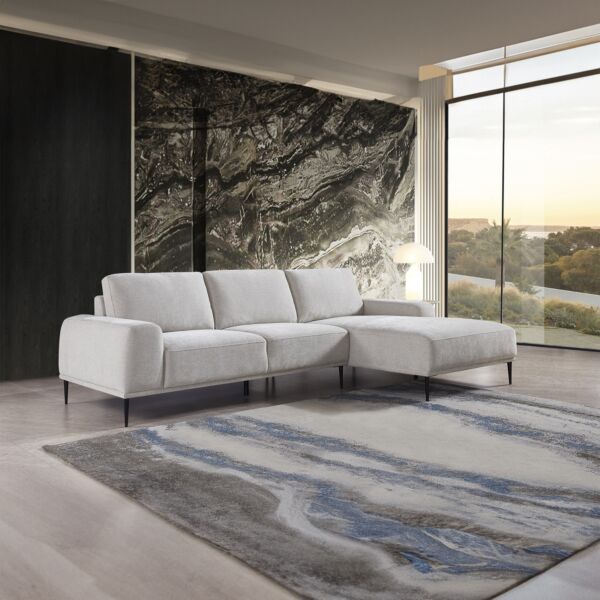 كنبة ركنيّة قماش يمين 3 مقاعد بارون