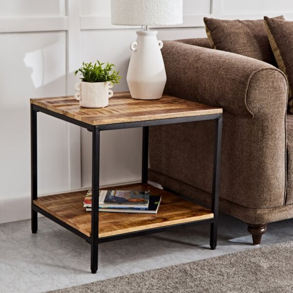 طاولة جانبية من الخشب الصلب من رودي