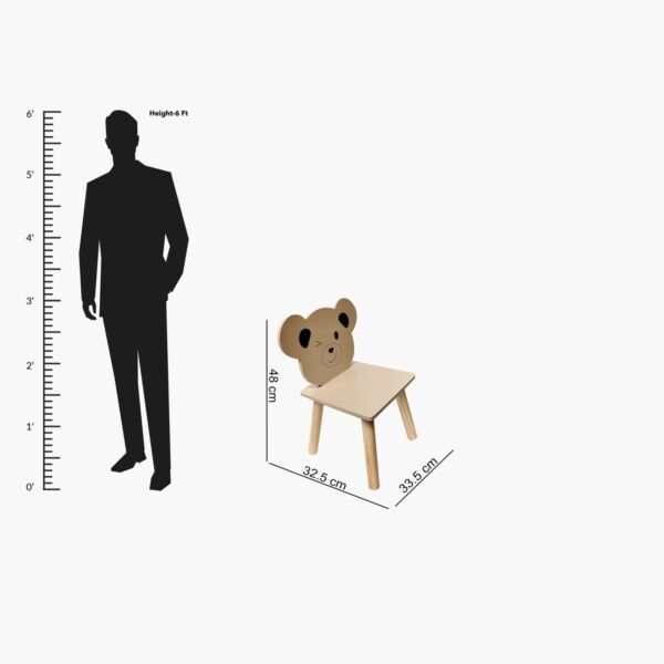 كرسي بدون ذراعين للأطفال بتصميم دب من فانيليا