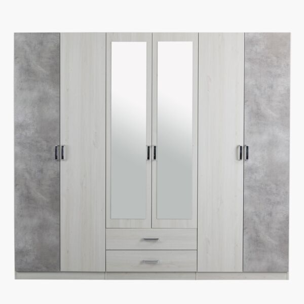 دولاب ملابس - 6 أبواب بمرآة من ألينا