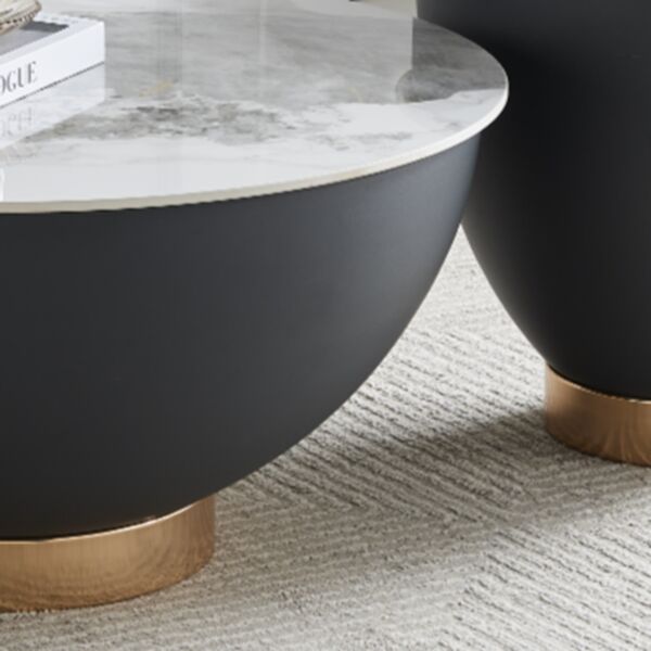 طقم طاولة قهوة من الحجر الملبد بمساحة تخزين من أوساكا