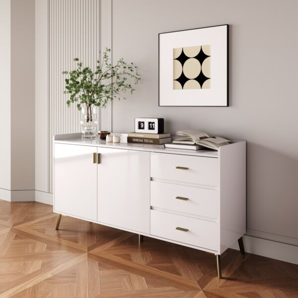 وحدة جانبية بسطح من الحجر الملبد ببابين و 3 أدراج من بيرل