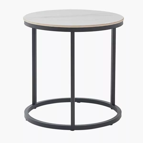 طاولة جانبية مستديرة من الحجر الملبد من مارويل