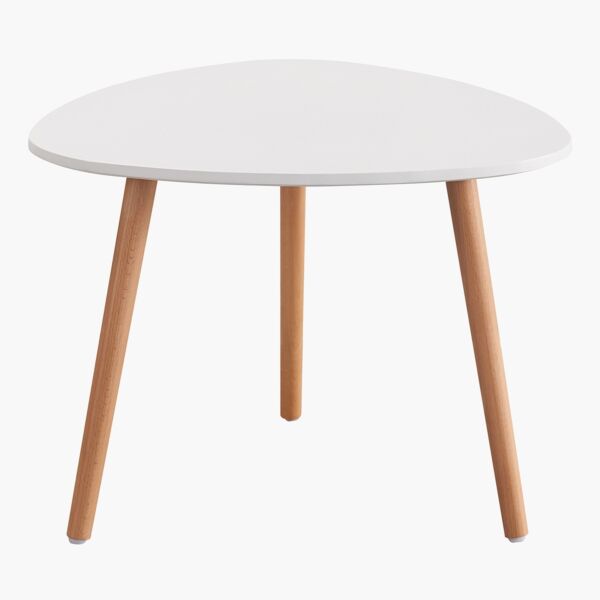 طقم 2 طاولة جانبية متداخلة بأرجل من الخشب الصلب من توتو