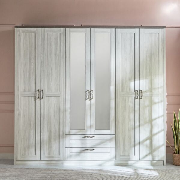 دولاب ملابس 6 أبواب مع درجين من أنجيليك