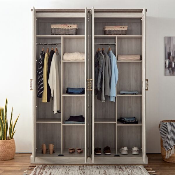 خزانة ملابس 4 أبواب مع مرآتين - أنجيليك