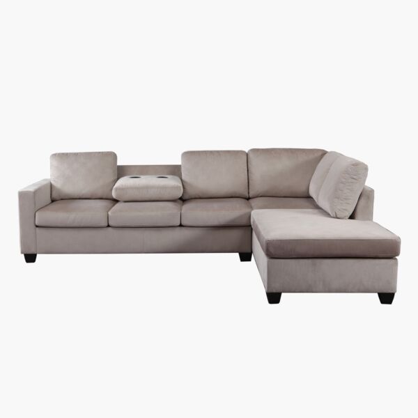 كنبة زاوية رباعية مع حامل أكواب ومنفذ يو إس بي أوربنديل