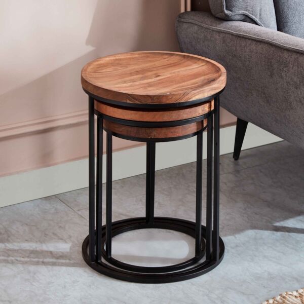 طقم طاولات جانبية متداخلة 3 قطع من سوهو