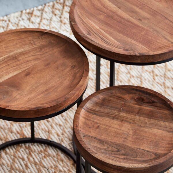 طقم طاولات جانبية متداخلة 3 قطع من سوهو