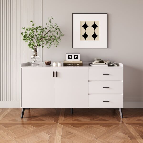 خزانة جانبية بسطح من الحجر الملبد ببابين و3 أدراج من مارويلا