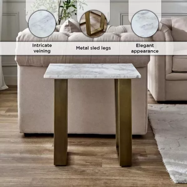 طاولة جانبية بسطح رخام من سيلفرادو