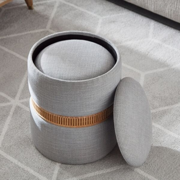 مسند قدم بمساحة تخزين حلقي منسوج من الخيزران من نورديكا - طقم من قطعتين