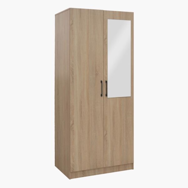 دولاب ملابس 2 باب مع مرآة ودرج بقفل من أويسيس كامبريدج