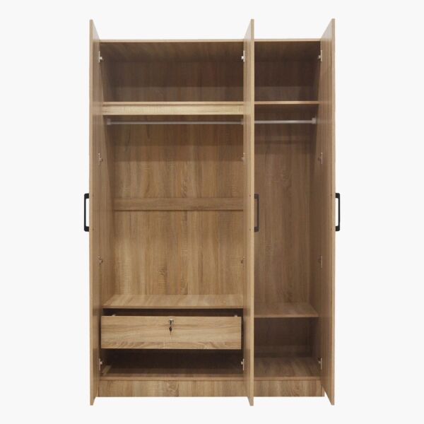 دولاب ملابس 3 أبواب مع مرآة ودرج بقفل من أويسيس كامبريدج