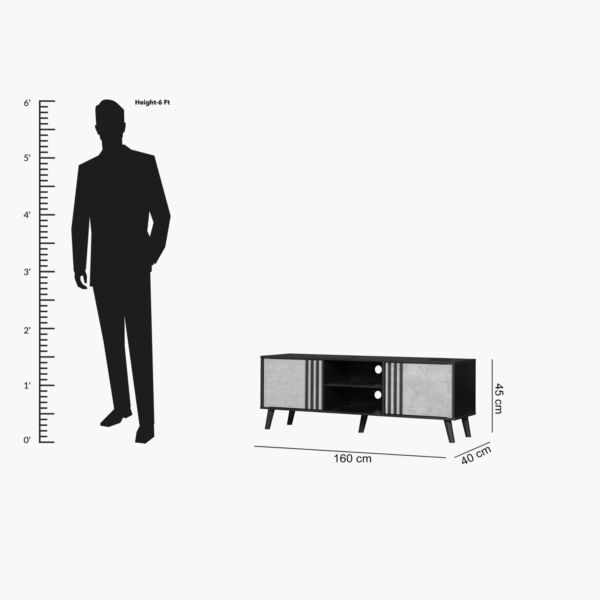 طاولة تلفزيون 160 سم للأجهزة حتى 70 بوصة من أشين