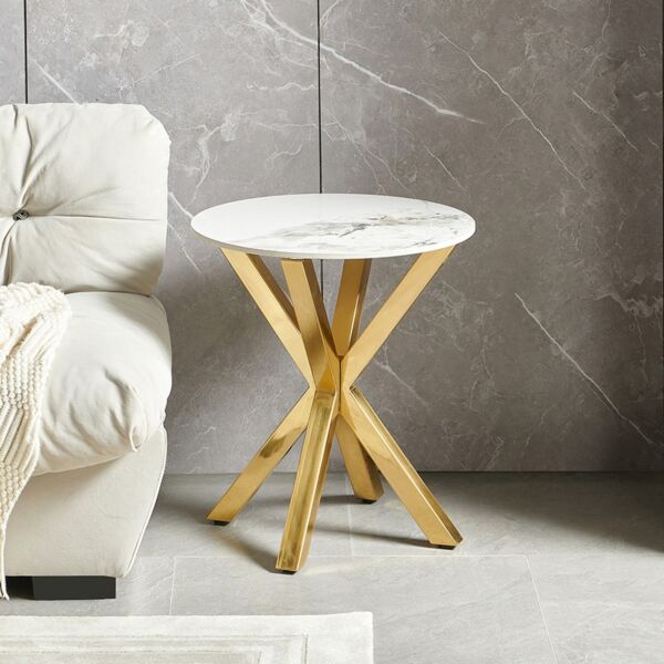 طاولة جانبية بسطح من الحجر الملبد من ويلويكز