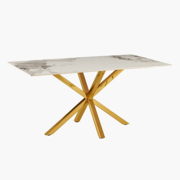 طاولة طعام مع 6 كراسي بسطح من الحجر الملبد ويلويك