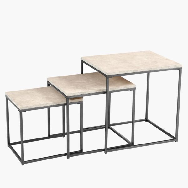 طقم طاولات جانبية متداخلة 3 قطع إيربان من توري