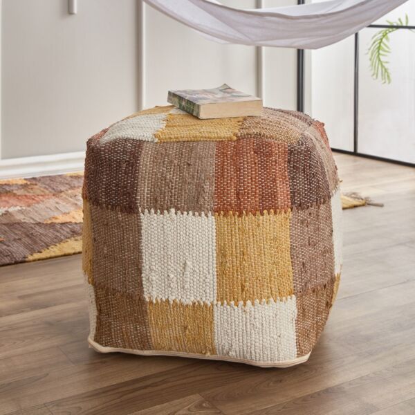 مقعد ومسند قطن معاد تدويره من بليس 40x40x40 سم