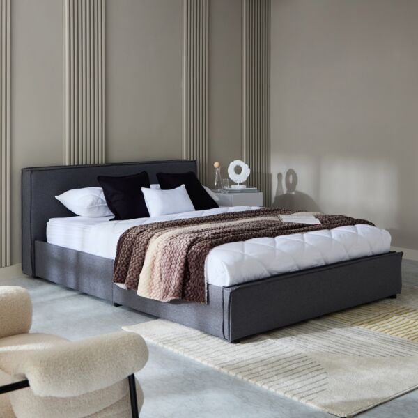 سرير كوين منجد بمساحة تخزين هيدروليك من كولتورب - 160x200 سم