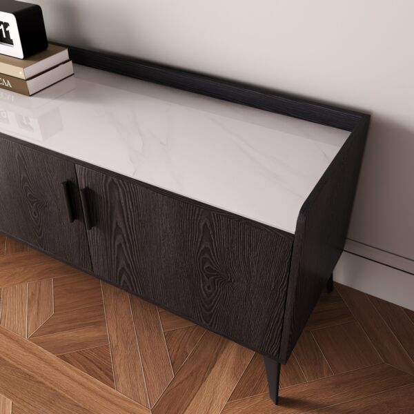 طاولة تلفزيون 2 متر مع سطح حجر ملبد للأجهزة حتى 75 بوصة من مارويل