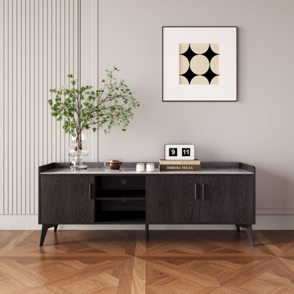 طاولة تلفزيون 150 سم مع سطح حجر ملبد للأجهزة حتى 65 بوصة من مارويل