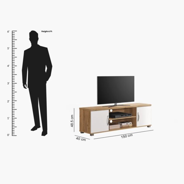 طاولة تلفزيون بدرجين للأجهزة حتى 65 بوصة من جونو