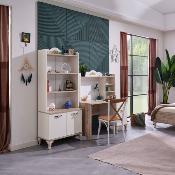 وحدة تخزين رفوف وبابين ميدوو